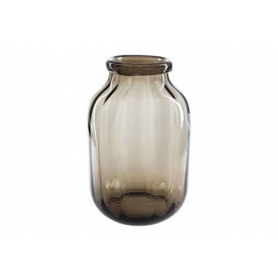 Vaas Bruin Rond Glas 20,5x20,5xh32 Optic   Cosy @ Home