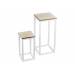 Tafel Set2 Wit Vierkant Metaal 20x20xh42 Cm - 27x27xh61.5cm 