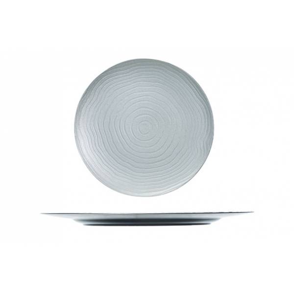 Bord Curly Zilver Rond 33x33xh2cm Kunststof 