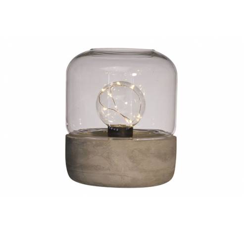 Lamp Transp.glas M.cement 18x21cm Led   Cosy @ Home