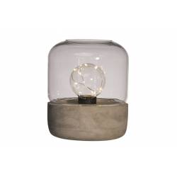 Cosy @ Home Lamp Transp.glas M.cement 18x21cm Led  