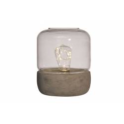 Cosy @ Home LAMP TRANSP.GLAS M.CEMENT 15X17CM LED 