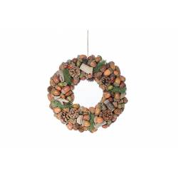 Cosy @ Home HERFSTKRANS NATUUR ROND HOUT 34X34XH34 