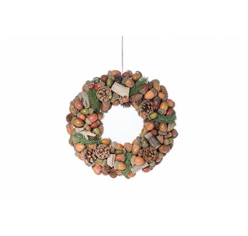 HERFSTKRANS NATUUR ROND HOUT 34X34XH34  Cosy @ Home