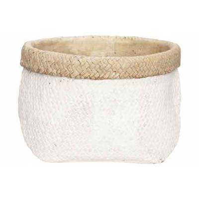 Cachepot Ass2 Natural-white 23x23xh15, 5cm Rond Cement  Cosy @ Home