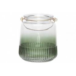 Lantaarn Groen D14xh16cm Glas  