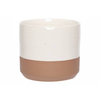 Cachepot Duo Creme 13x13xh12,5cm Cylindr Ique Gres  Cosy @ Home