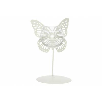 Papillons 1x Glass Cup D6,5-h5cm Mint 10 X10xh18cm Rond Metal  Cosy @ Home