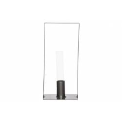 Staander 1x Glass Tube D2.5-h15cm Grijs 11x8xh25cm Rechthoek Metaal 
