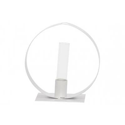 Support 1x Glass Tube D2.5-h12cm Blanc 1 7x7xh17cm Rond Metal  Cosy @ Home