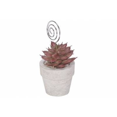 Clip Vetplant Burgundy Grijs 5x5xh11,5cm  Rond Keramiek 
