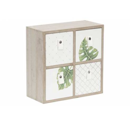 Kastje Jungle Natuur 22x10xh22cm Vierkan T Hout  Cosy @ Home