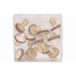 Cosy @ Home STROOIDECO SET12 MUSHROOM ROZE 3CM HOUT 