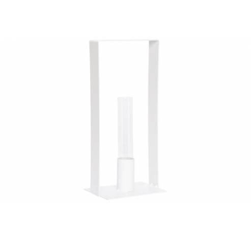 Staander 1x Glass Tube D2.5-h15cm Wit 11 X8xh25cm Rechthoek Metaal  Cosy @ Home