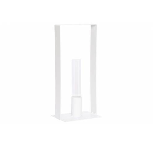 Staander 1x Glass Tube D2.5-h15cm Wit 11 X8xh25cm Rechthoek Metaal  Cosy @ Home