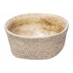 Cosy @ Home BLOEMPOT WOVEN BEIGE 23X23XH10,5CM ROND 