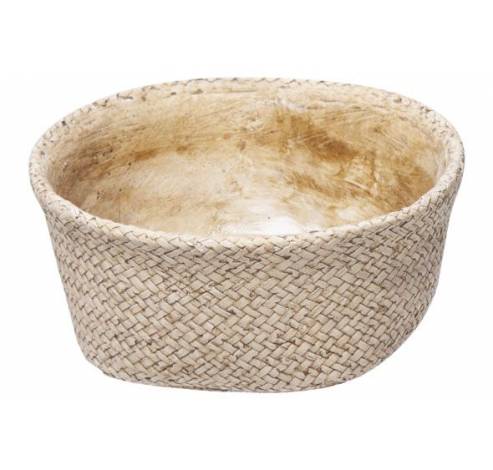 BLOEMPOT WOVEN BEIGE 23X23XH10,5CM ROND  Cosy @ Home