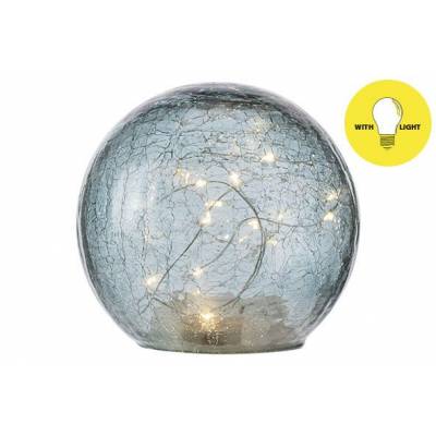 Bal Led Lamp Blauw D15xh14cm Glas   Cosy @ Home