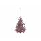 Hanger Kerstboom Glitter Roze 15x10cm Ku Nststof 