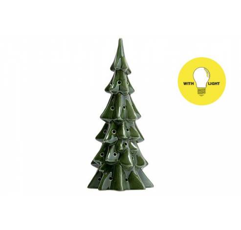 Arbre De Noël Led Incl2xaabatt  Vert 13x 12,5xh28,5cm Rond Ceramique  Cosy @ Home
