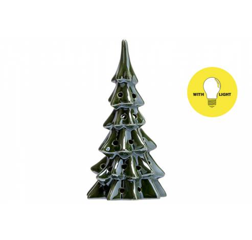 Arbre De Noël Led Excl2xaabatt Vert 8,5 X8,3xh16,6cm Rond Ceramique  Cosy @ Home