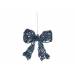 Hanger Strik Glitter Donkerblauw 12x10cm  Kunststof 