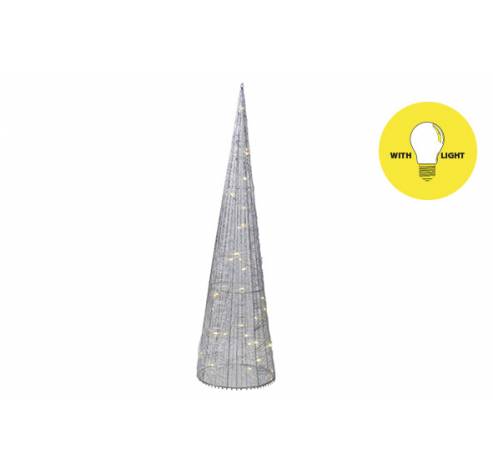Pyramide Silk 35led Ww Argent D16xh60cm Metal Excl 3 Piles Aa  Cosy @ Home