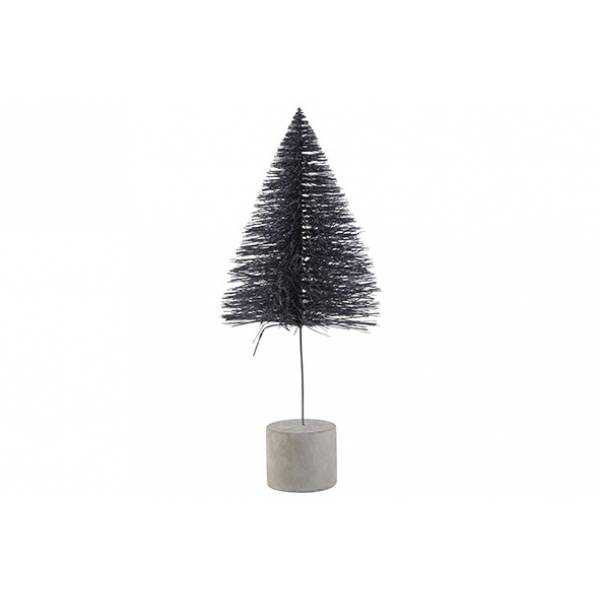 Kerstboom Glitter Zwart 16x16xh36cm Plas Tiek 