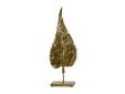 Staander Goldbrush Leaf Goud 13,5x7,5xh3 8cm Resin