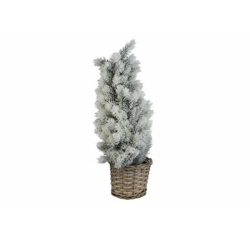 BOOM IN BASKET WITH SNOW GROEN 25X25XH56  Cosy @ Home