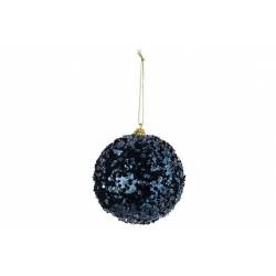 Kerstbal Pearls Donkerblauw D10cm Kunsts Tof 