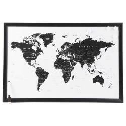 Cosy @ Home MEMOBORD MAP ZWART-WIT 40X1,5XH34CM HOUT 