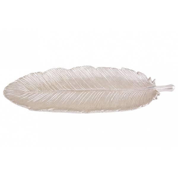 Schaal Feather Champagne 31x12xh1cm Poly Resin 
