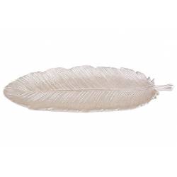 Schaal Feather Champagne 31x12xh1cm Poly Resin 