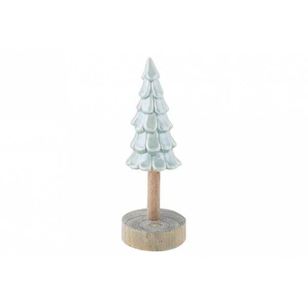 Kerstboom Wooden Base Mint D8,8xh20cm Ke Ramiek 