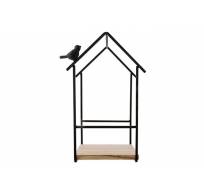 Rack Deco House 1 Bird Noir D60 16,5x10, 5xh24,5cm Metal 