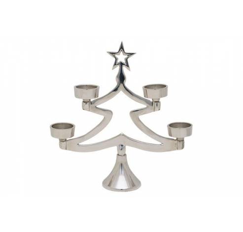 THEELICHTHOUDER XMAS TREE ZILVER 28X7,5X  Cosy @ Home