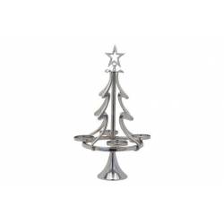 Cosy @ Home THEELICHTHOUDER XMAS TREE ZILVER 32X32XH 