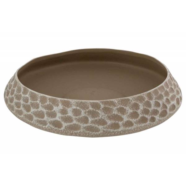 Bowl Hand Made Texture Taupe 33x33xh6,5c M Rond Aardewerk 