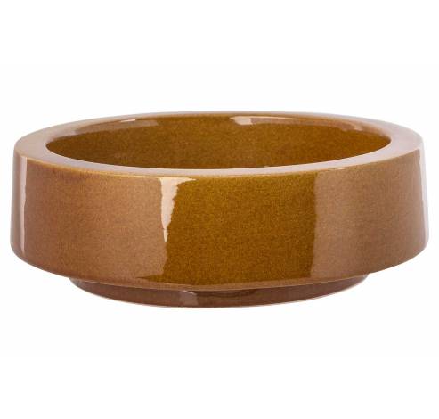 Coupe Glazed Finish Mel Camel 26x26xh9cm  Rond Gres  Cosy @ Home