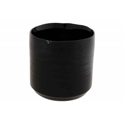 Cachepot Noir 11x11xh10,5cm Cylindr Ique Gres  Cosy @ Home