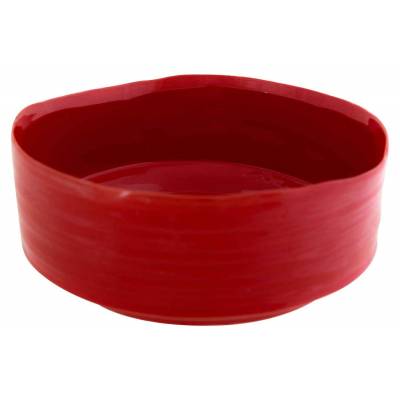 Coupe Rouge 25,5x25xh10cm Rond Gres   Cosy @ Home