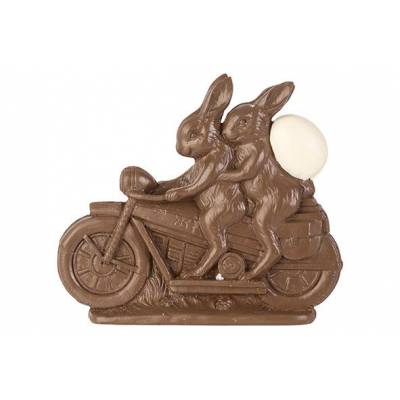 Lievre De Paques On Bike Chocolat 21,5x4 ,5xh18,7cm Resine  Cosy @ Home