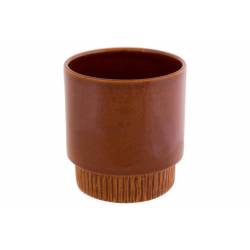 Ontbijttas Glazed Foodsafe Caramel 10x10 Xh10,5cm Rond Aardewerk 