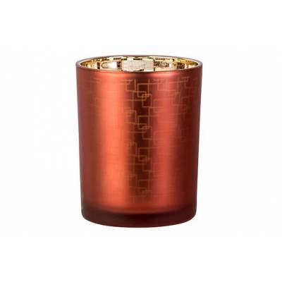 Theelichthouder Labyrinth Gold Koraal D1 0xh12cm Glas  Cosy @ Home