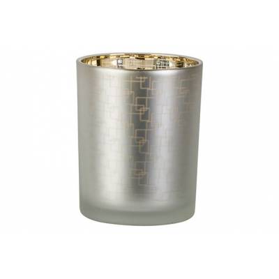 Theelichthouder Labyrinth Gold Wit D10xh 12cm Glas  Cosy @ Home