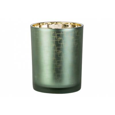 Theelichthouder Labyrinth Gold Groen D10 Xh12cm Glas  Cosy @ Home