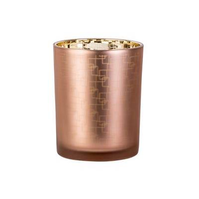 Theelichthouder Labyrinth Gold Roze D10x H12cm Glas  Cosy @ Home