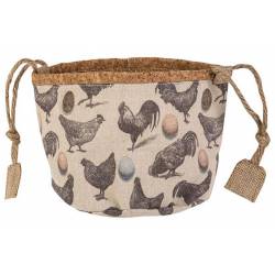 Cosy @ Home MAND CHICKENS NATUUR D16XH14CM TEXTIEL 