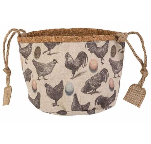 MAND CHICKENS NATUUR D16XH14CM TEXTIEL  Cosy @ Home